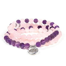 Zeige Details für Mala Rosenquarz Amethyst Lotus Bild von Mala Rosenquarz Amethyst Lotus