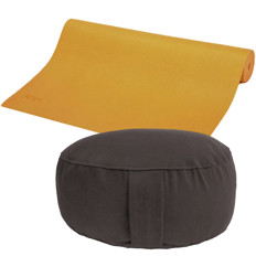 Zeige Details für Yoga-Set Meditation (Yogamatte Asana + Lotus Kissen) Bild von Yoga-Set Meditation (Yogamatte Asana + Lotus Kissen)