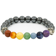 Zeige Details für Mala Armband Chakra Hämatit Bild von Mala Armband Chakra Hämatit