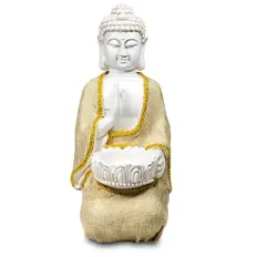 Zeige Details für Friedensbuddha mit Teelichthalter Bild von Friedensbuddha mit Teelichthalter