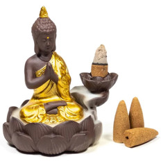 Zeige Details für Rückfluss Wasserfall Weihrauchbrenner Buddha Bild von Rückfluss Wasserfall Weihrauchbrenner Buddha
