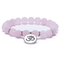 Zeige Details für Mala Armband Rosenquarz Om Bild von Mala Armband Rosenquarz Om