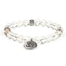 Zeige Details für Mala Armband Bergkristall Om Bild von Mala Armband Bergkristall Om