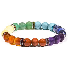 Zeige Details für Mala Armband 7 Chakra Farben Bild von Mala Armband 7 Chakra Farben