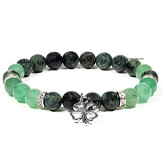 Zeige Details für Mala Armband Jaspis Aventurin Kleeblatt Bild von Mala Armband Jaspis Aventurin Kleeblatt