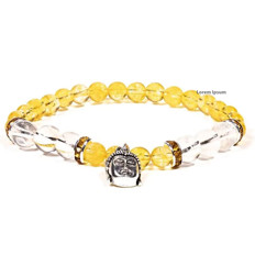 Zeige Details für Mala Armband Citrin Bergkristall mit Buddha Bild von Mala Armband Citrin Bergkristall mit Buddha