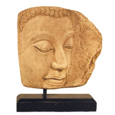 Zeige Details für Buddha Büste – Naturstein-Relief, 23 cm mit dunkel-schwarzem Holzsockel Bild von Buddha Büste – Naturstein-Relief, 23 cm mit dunkel-schwarzem Holzsockel