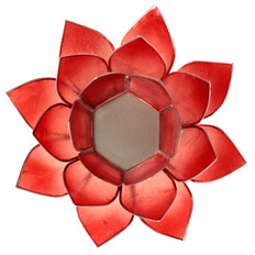 Zeige Details für Lotus Teelichthalter Rosa-Rot silberfarbig Bild von Lotus Teelichthalter Rosa-Rot silberfarbig