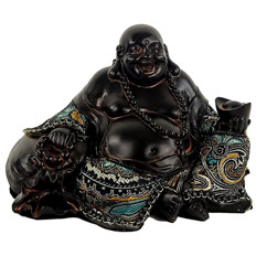 Zeige Details für Lachender Happy Buddha in Black für Glück Bild von Lachender Happy Buddha in Black für Glück
