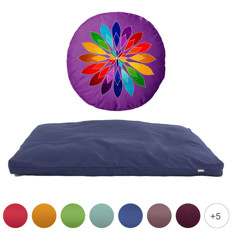 Zeige Details für Meditationsset Lilac Mandala (Yogakissen + Zabuton) Bild von Meditationsset Lilac Mandala (Yogakissen + Zabuton)