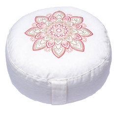 Zeige Details für Yogakissen Weiß Mandala Bio-Baumwolle (OCS) Bild von Yogakissen Weiß Mandala Bio-Baumwolle (OCS)