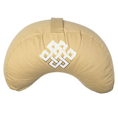 Zeige Details für Halbmond Meditationskissen – Unendlicher Knoten, Beige (37×17×13 cm) Bild von Halbmond Meditationskissen – Unendlicher Knoten, Beige (37×17×13 cm)