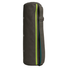 Schwarze Yogatasche mit grünem Reißverschluss Schwarze lange Tasche mit einem grünen Reißverschluss und Schulterriemen