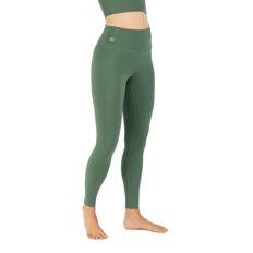 Grüne Leggings sportlich Person in grünen Leggings ohne sichtbaren Kopf