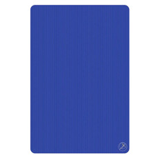 Rückseite einer Spielkarte mit blauem Muster Blau gestreifte Rückseite einer Spielkarte mit kleinem Logo unten