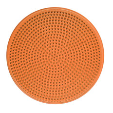Runde Balance-Matte mit Noppen Bild einer runden orangefarbenen Balance-Matte mit vielen kleinen Noppen.