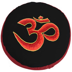 Zeige Details für Meditationskissen Om Black Red Bild von Meditationskissen Om Black Red