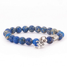 Zeige Details für Mala Armband Jaspis Om Bild von Mala Armband Jaspis Om