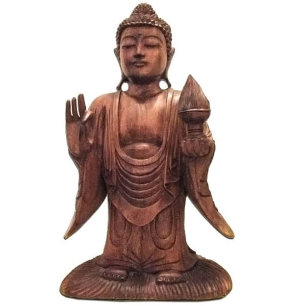 Bild von Stehender Buddha aus Suar Holz 40cm