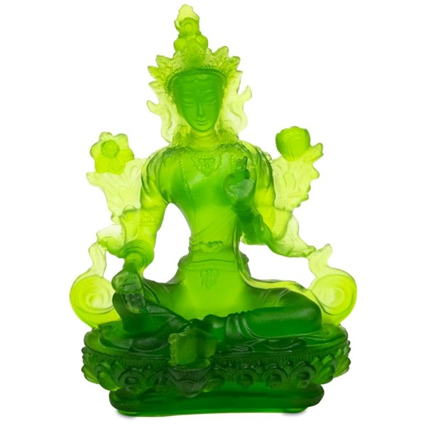 Bild von Buddhafigur Grüne Tara aus Quarzkristallglas