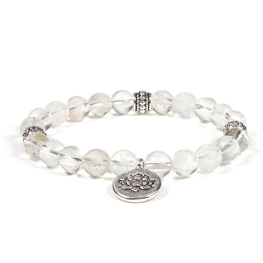 Bild von Mala Armband Bergkristall Lotus