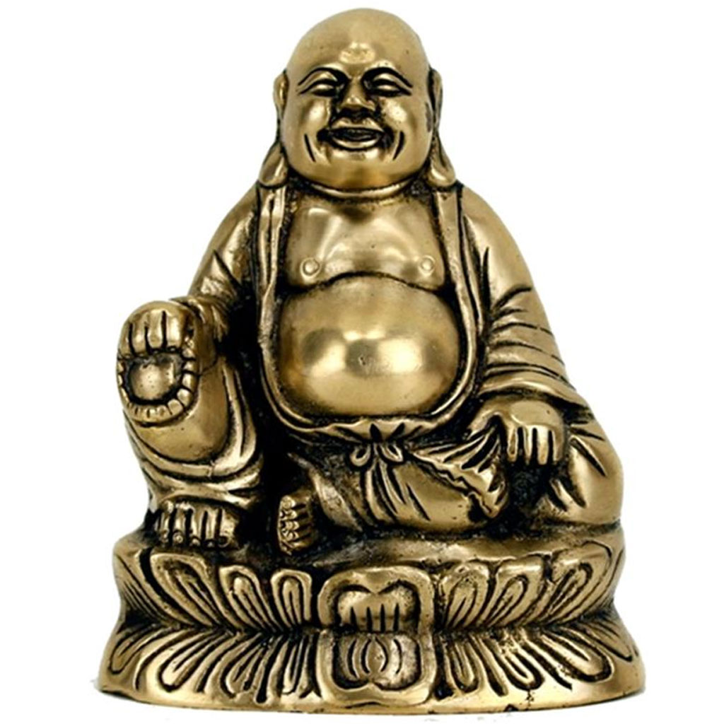 Bild von Lachender Buddha Messing Statue