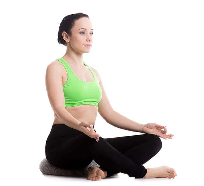 Yogakissen - aufrechte gerade Sitzposition für einen gesunden Rücken