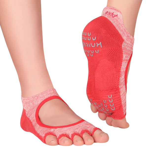 Knitido Zehensocken für Yoga und Pilates Yoga Zehensocken Ame Red, 39-42