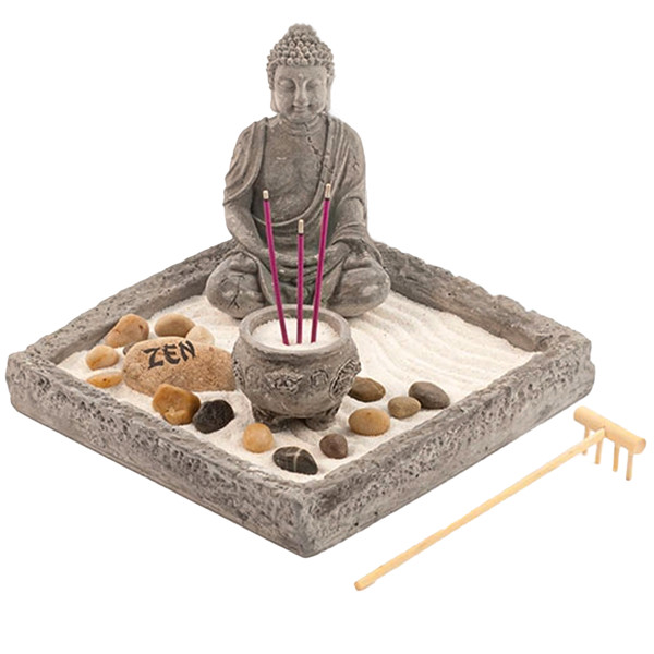 Bild von Zen Garten Buddha mit Räucherstäbchenhalter