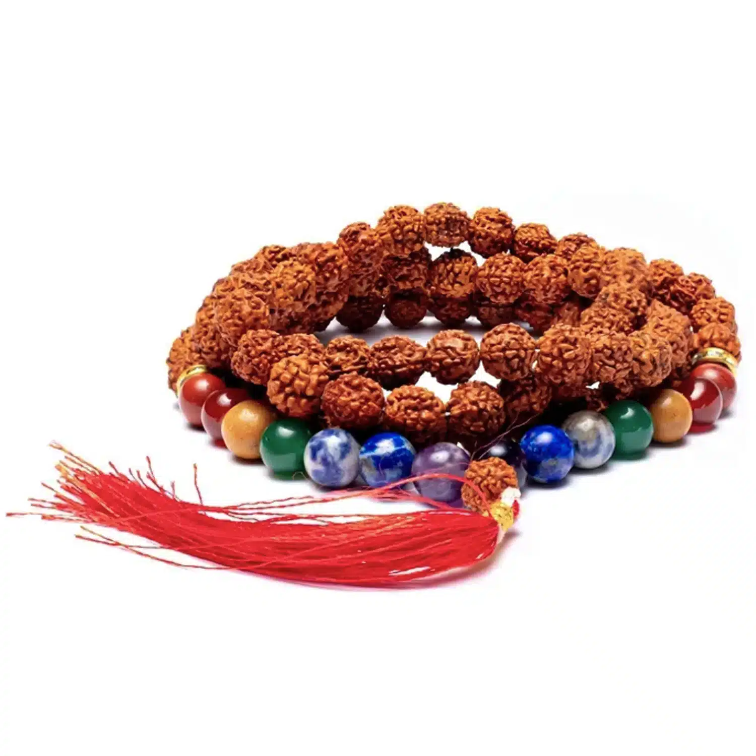 Bild von Mala Meditationskette Rudraksha Chakra Perlen 