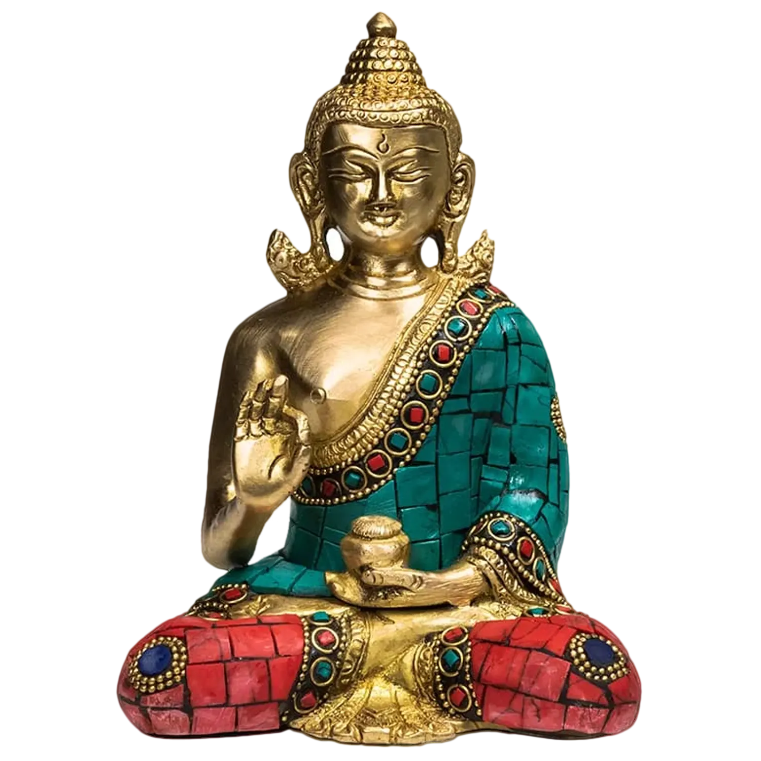 Bild von Buddha Mudra der Lehre mit Mosaik