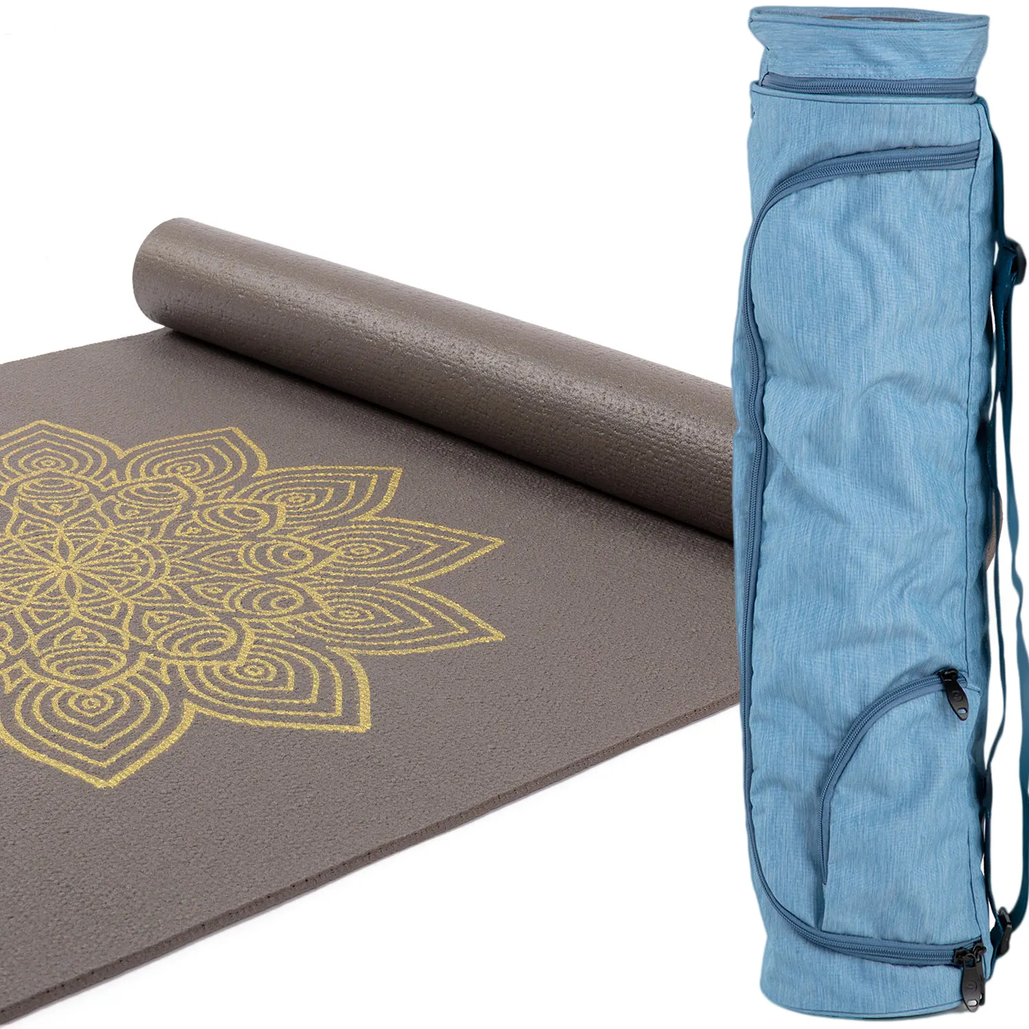 Bild von Yoga-Set Travel (ÖKO Mandala Gold Matte + Om Bag 60 Tasche)