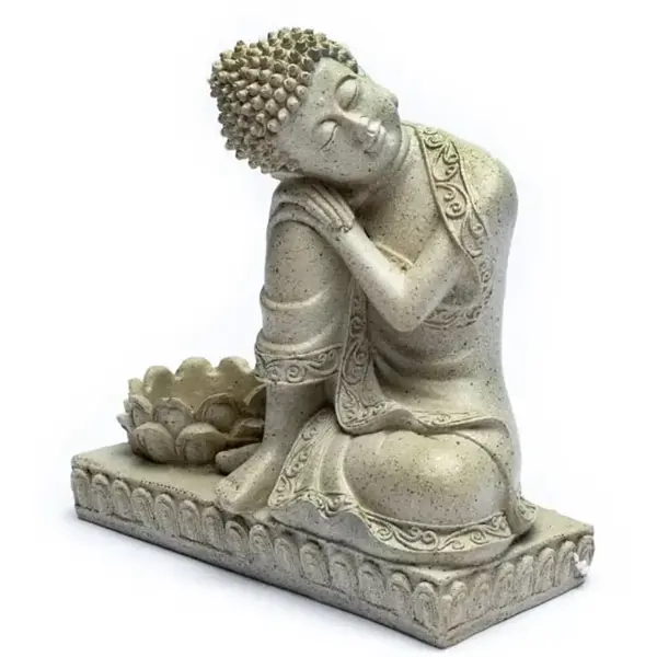 Bild von Buddha mit Lotus Blüte als Kerzenhalter
