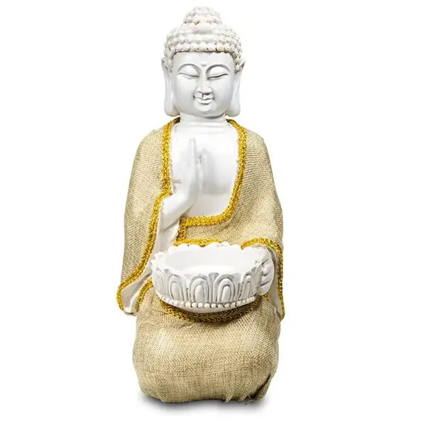 Bild von Friedensbuddha mit Teelichthalter