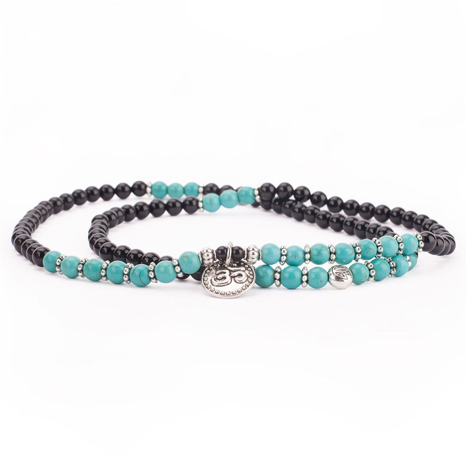 Bild von Mala Wickel-Armband mit Türkis und schwarzem Achat