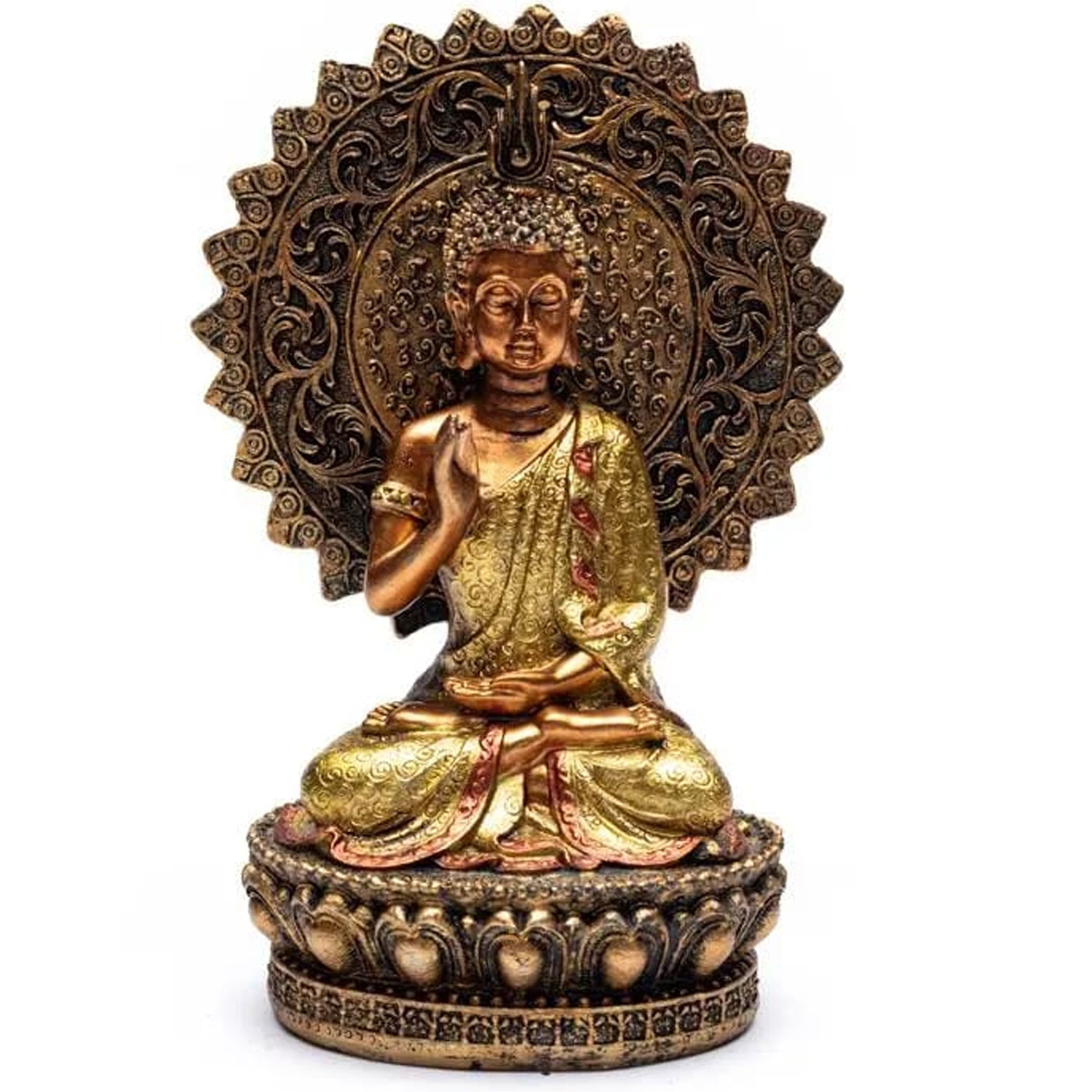 Bild von Buddha der Ruhe mit Aura und Thron