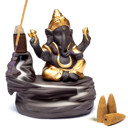 Rückfluss-Räucherbrenner aus Keramik – Ganesha · Gold
