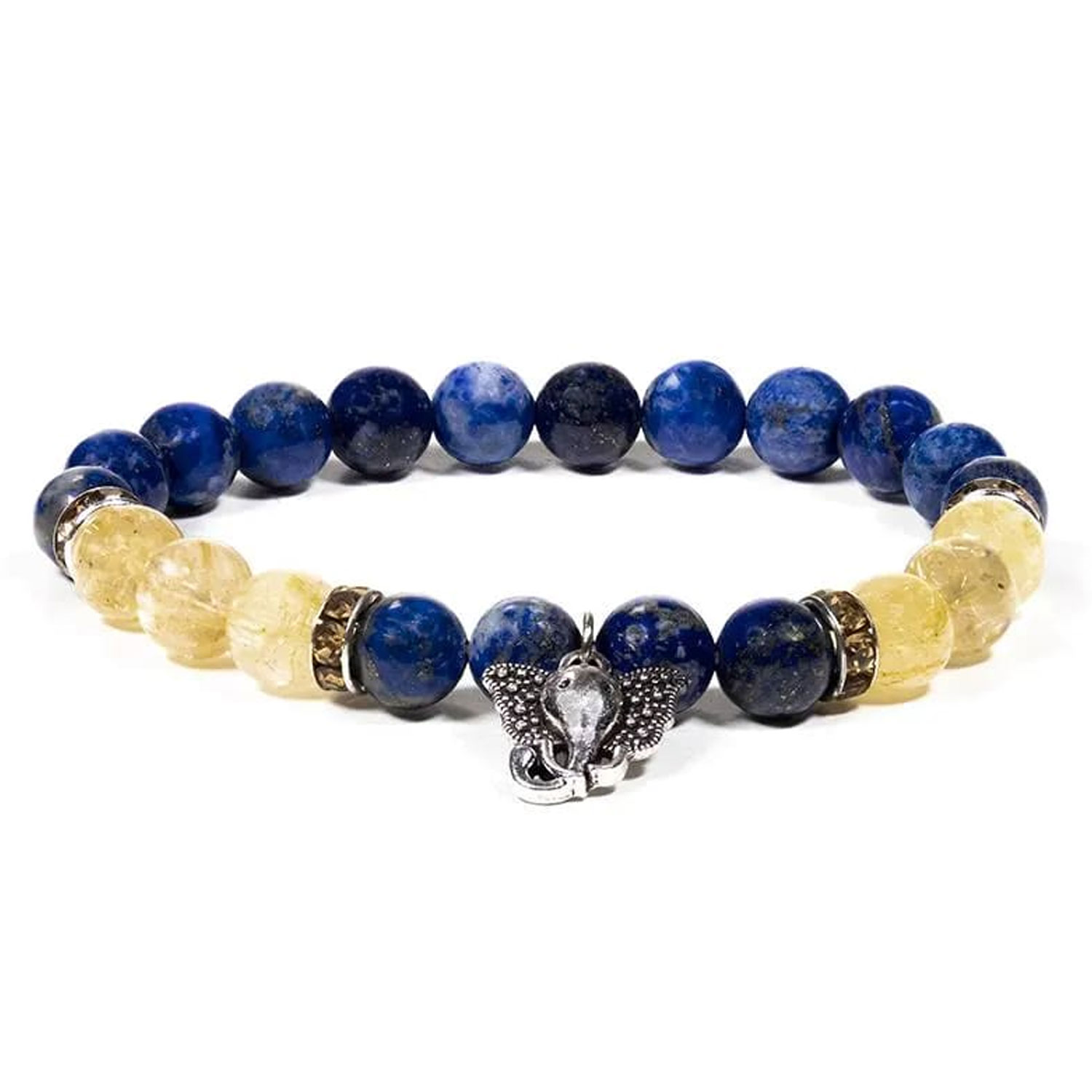 Bild von Mala Armband Lapislazuli Ganesha