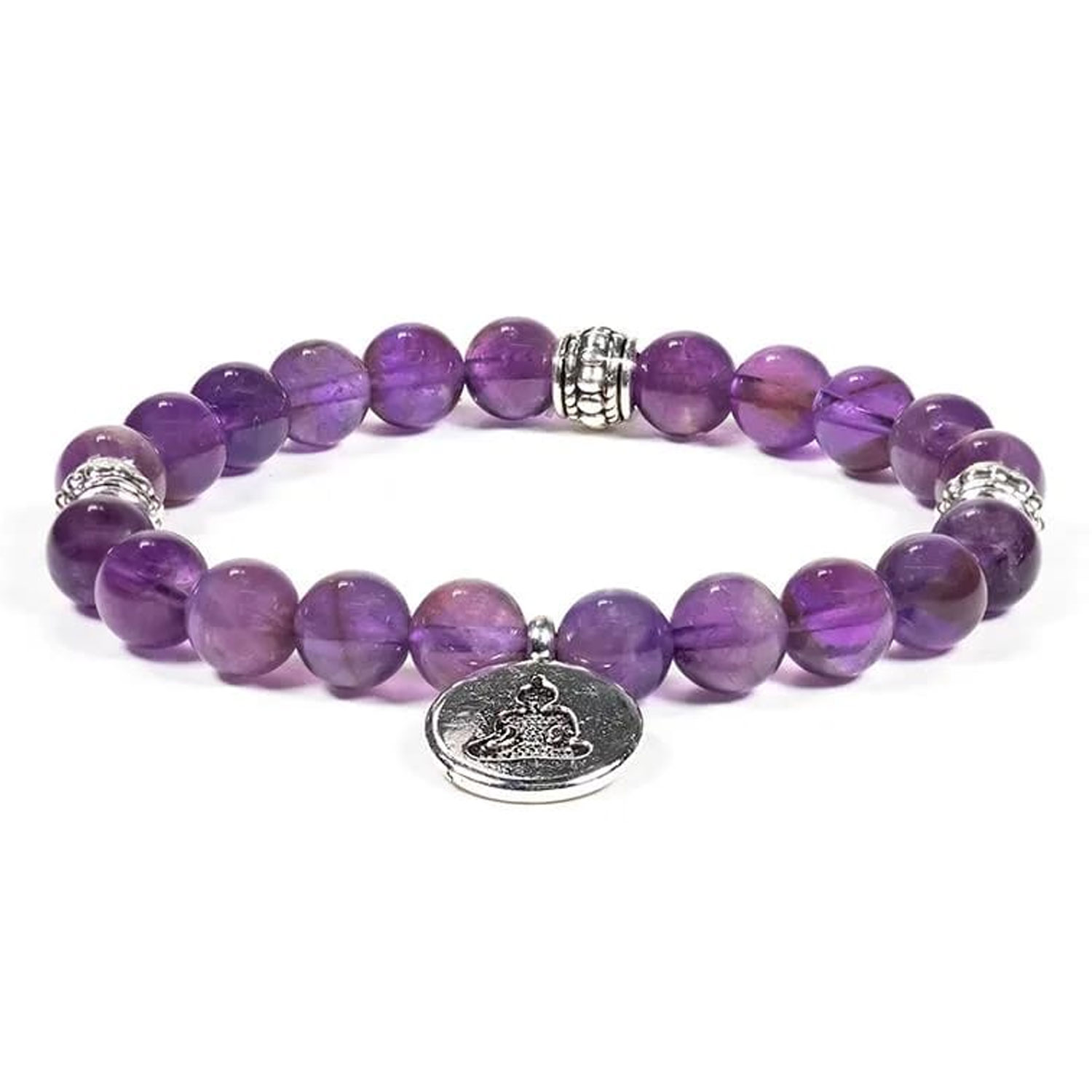 Bild von Mala Armband Amethyst Buddha