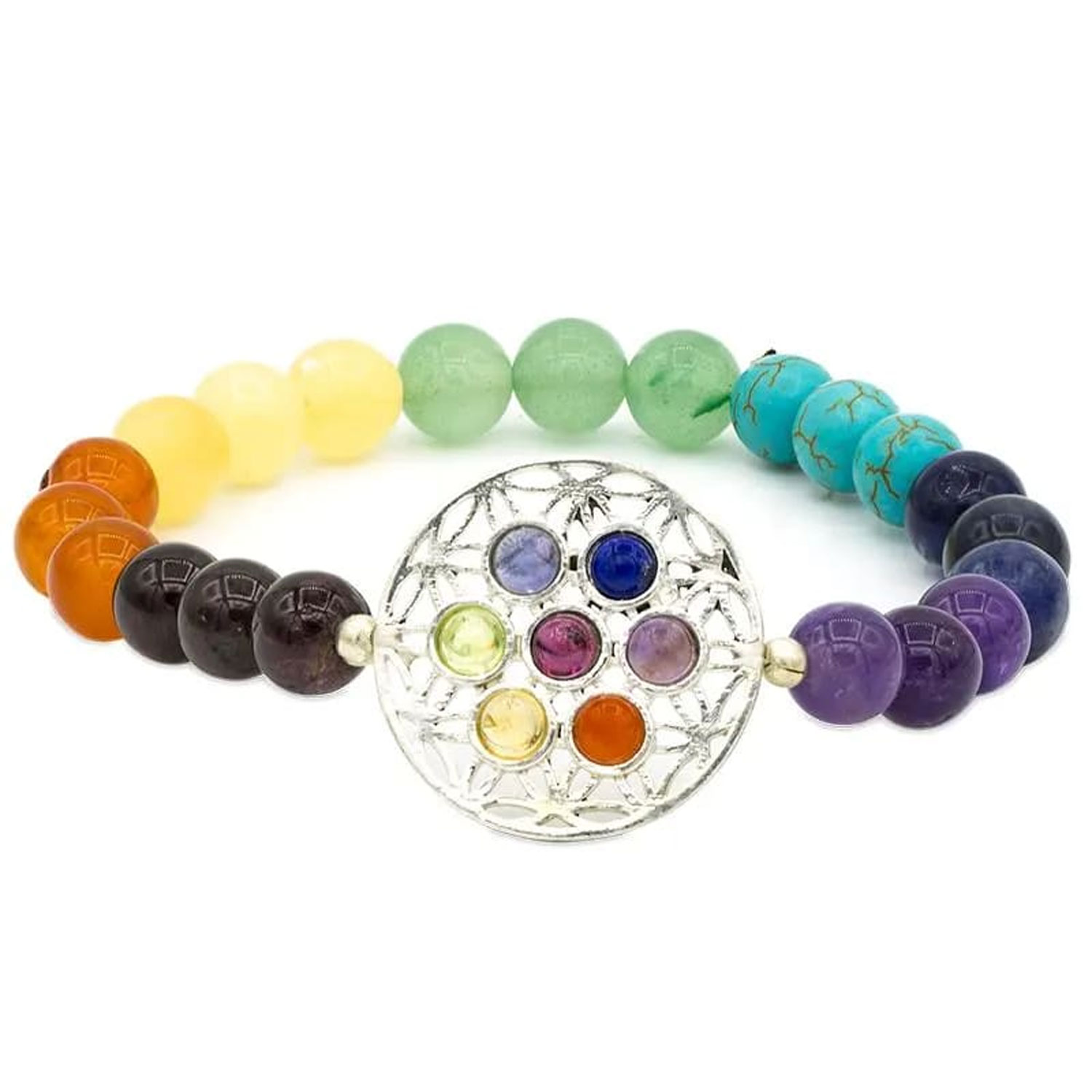 Bild von Mala Armband 7 Chakren Blume des Lebens