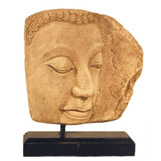 Bild von Buddha Büste Relief Naturstein 23cm