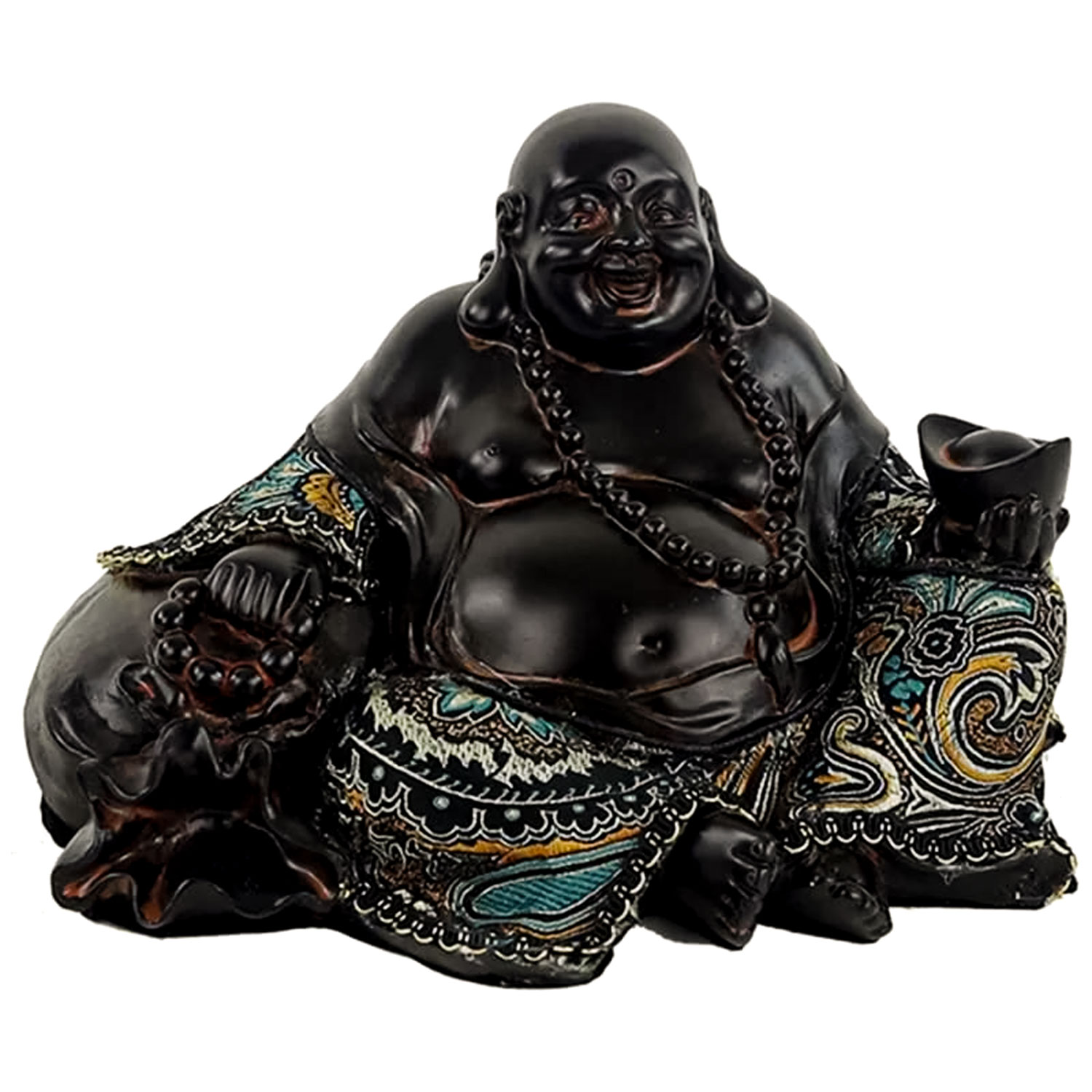 Bild von Lachender Happy Buddha in Black für Glück