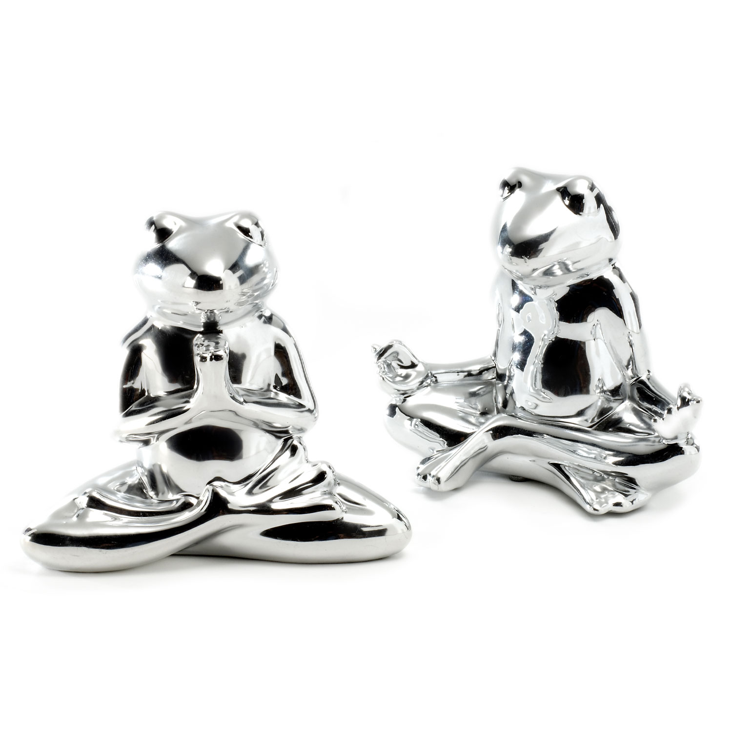 Bild von Yoga Frosch Zen Meditation Silber