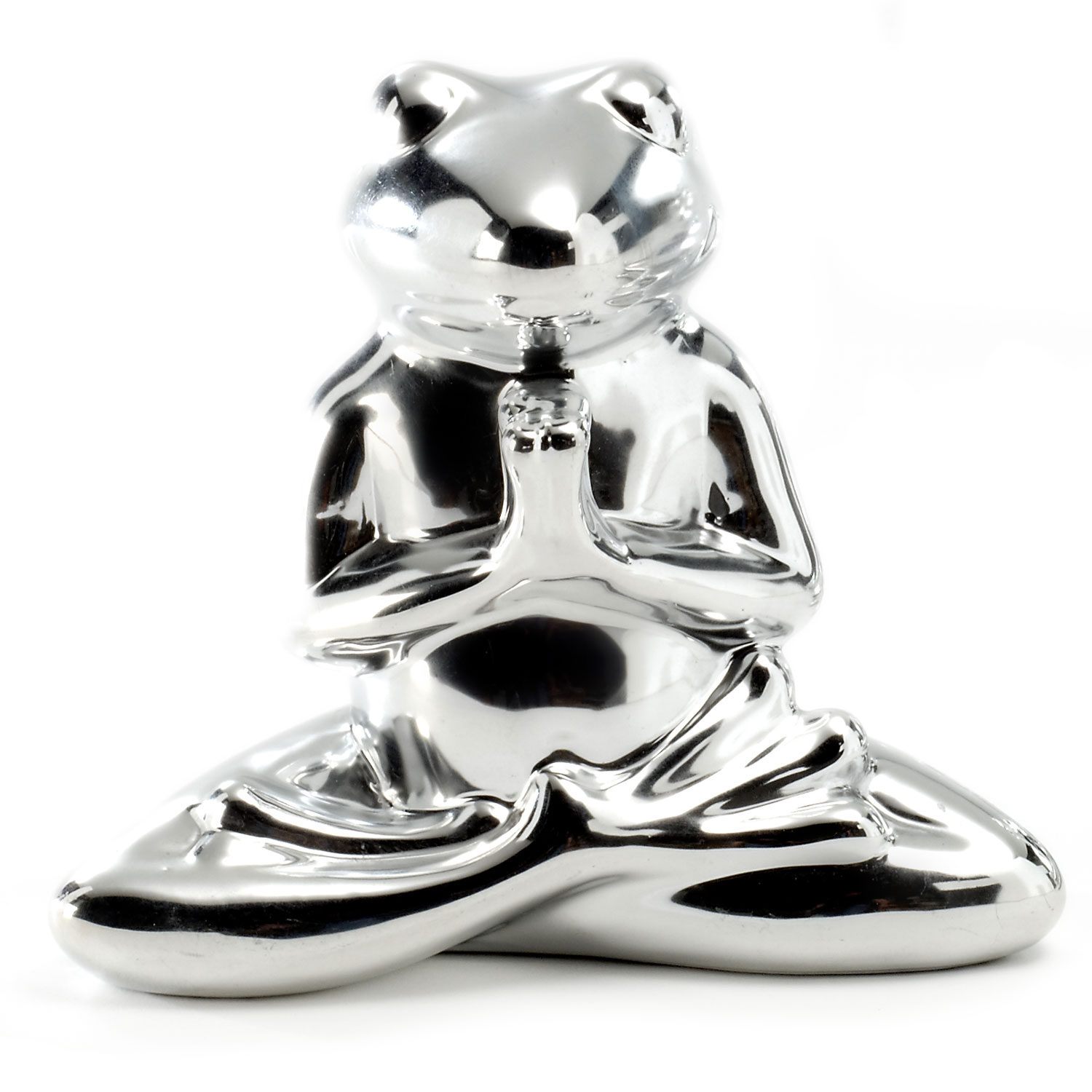 Bild von Yoga Frosch Zen Meditation Silber