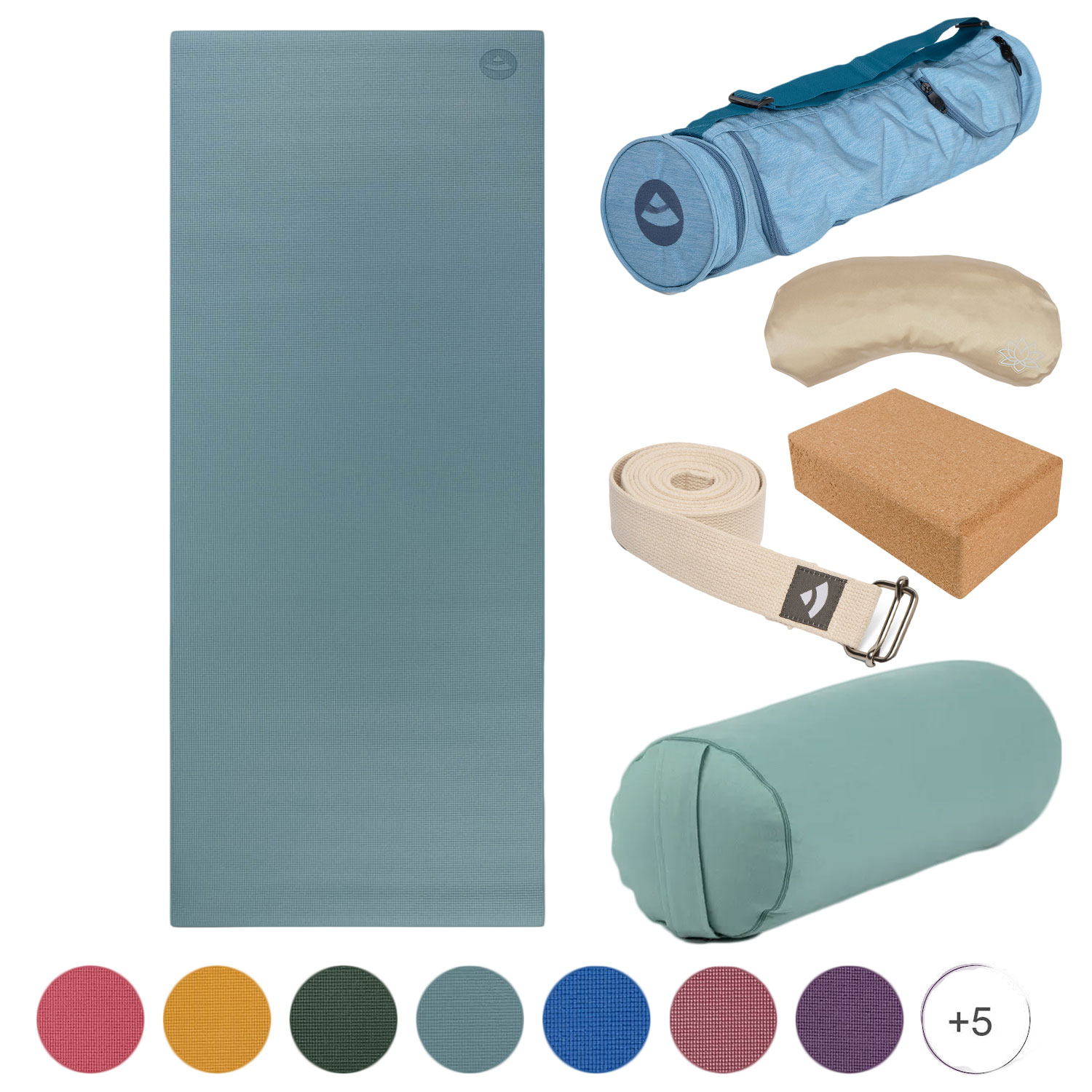 Bild von Yoga-Set Iyengar (Asana Matte + Bolster + Tasche + Zubehör)