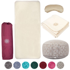 Bild von Yoga-Set Yin Yoga (Schurwolle HF umsäumt, Mandala Tasche, Meditationskissen Design)