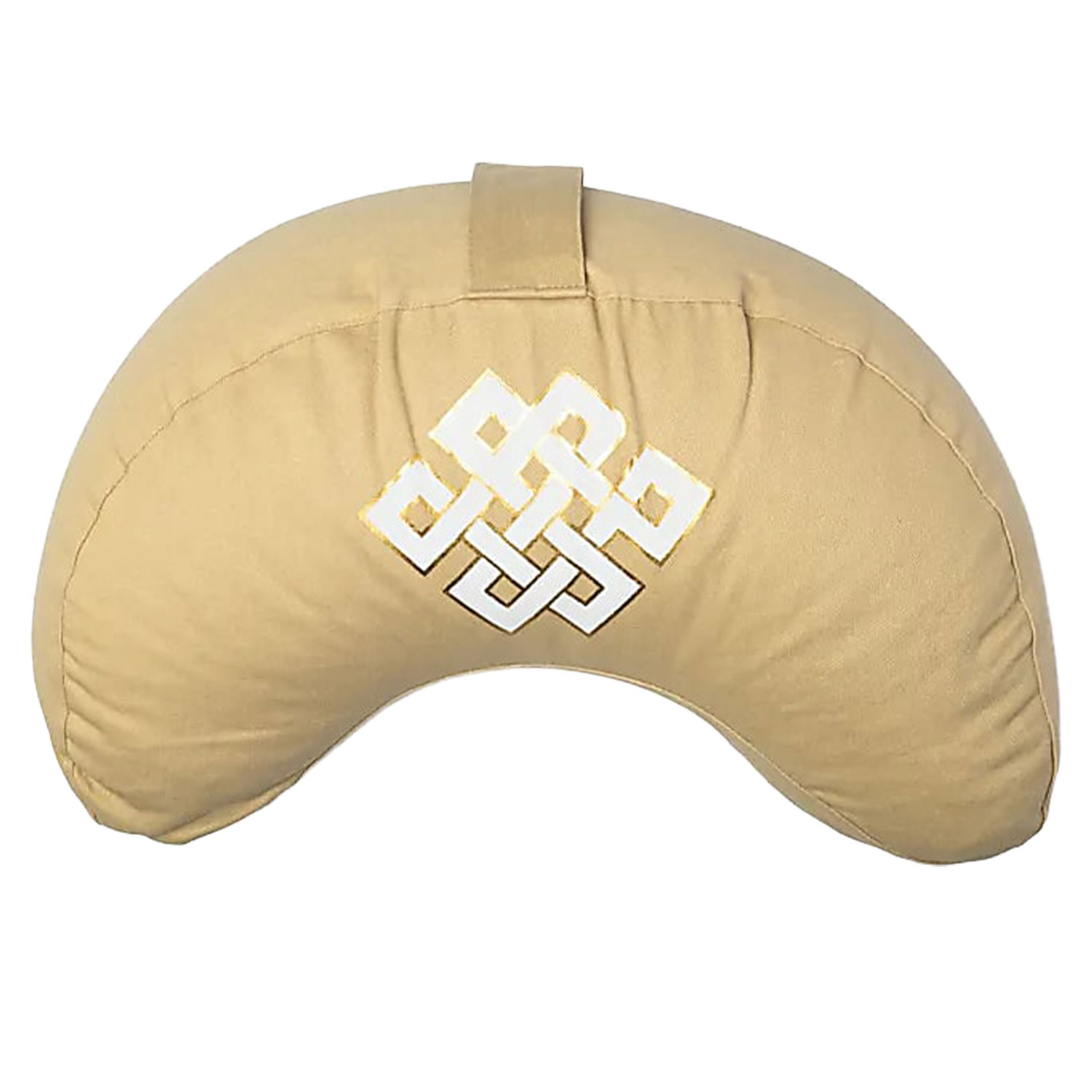 Bild von Meditationskissen Halbmond unendlicher Knoten Beige