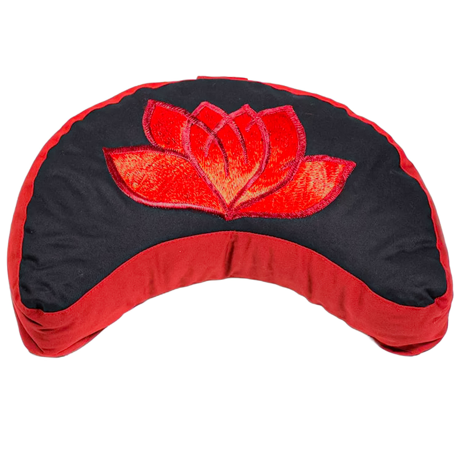 Bild von Yogakissen Halbmond Lotus Rot Schwarz