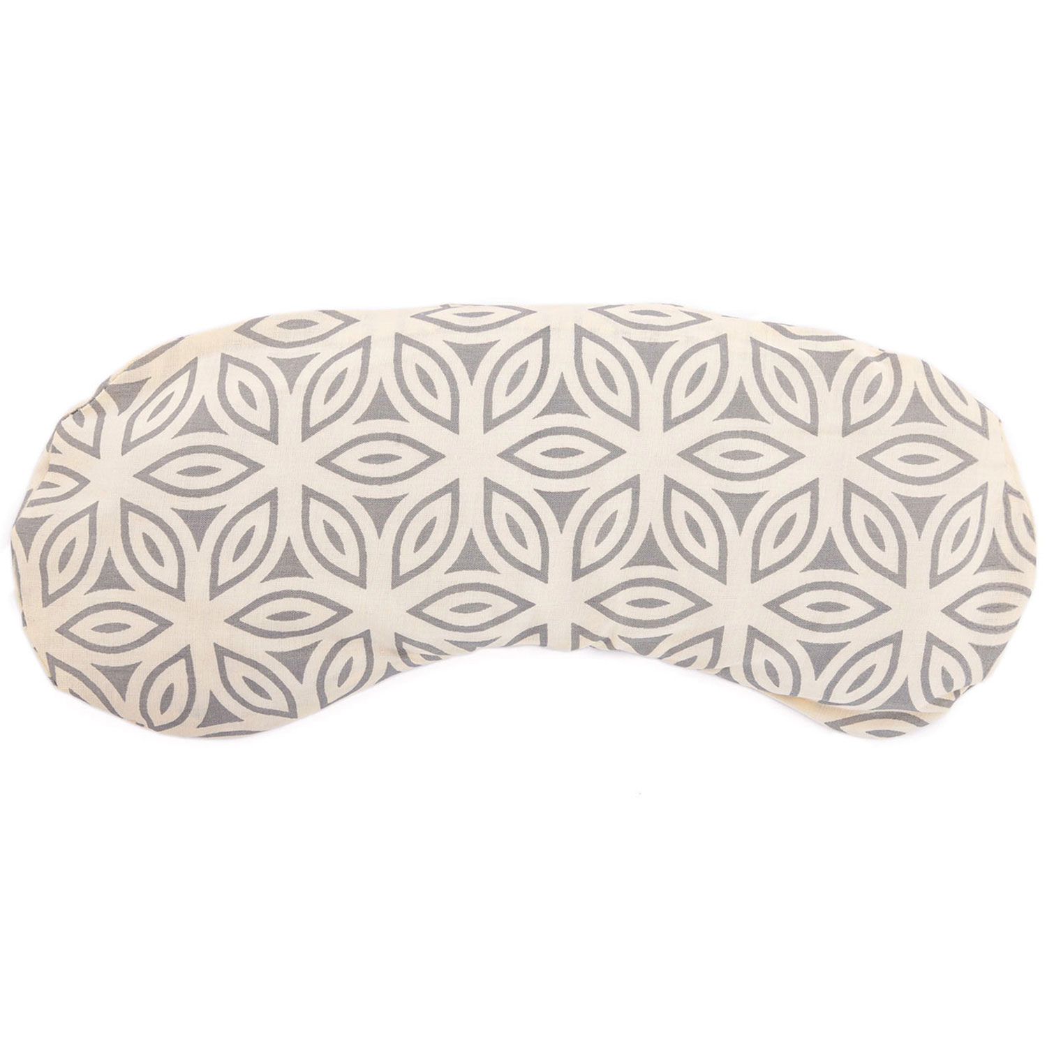 Beige Augenmaske mit grauem geometrischem Muster