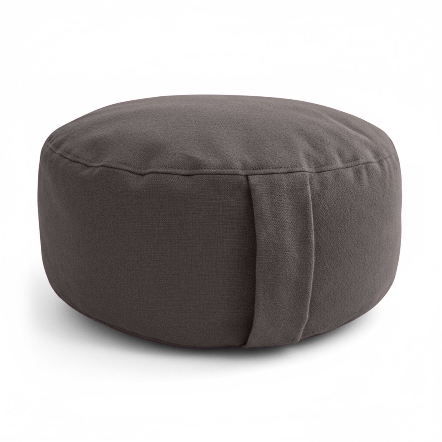 Rundes graues Meditationskissen mit Tragegriff